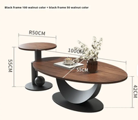 Table basse de salon en métal au design créatif, ovale, luxueuse, avec une belle apparence qui ajoute de l'ambiance