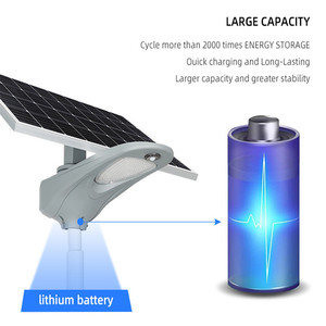 ไฟถนนพลังงานแสงอาทิตย์ 40W 100W LED สำหรับภายนอกอาคาร โครงอะลูมิเนียมอัลลอยด์ โมโนไซร์โซลาร์เซลล์ พร้อมรีโมทคอนโทรล รับประกัน 5 ปี - Product Image 5