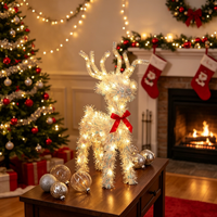 Ornement de renne coloré à une face, vierge et imprimable, pour pendentif d'arbre de Noël, décoration de maison, fenêtre, fête de fin d'année, cadeau