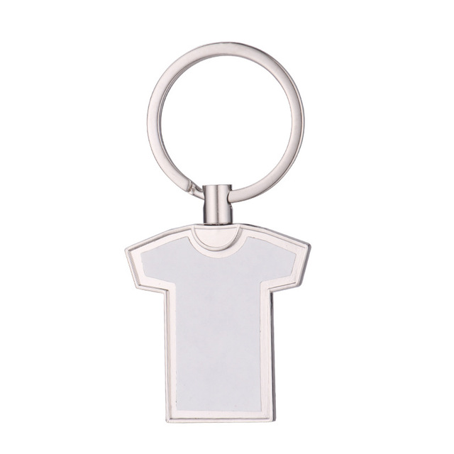 Sublimation Promotional Keychains Stainless Steel T-shirt Shape Custom Keychain Blanks Metal Keyrings