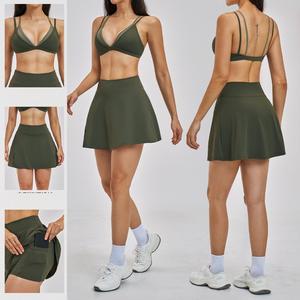 Wholesale Fitness 2 Piece Women Gym Yoga Wear Set For Women Tennis Sportswear - Product Image 1