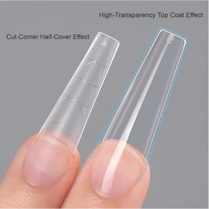 240 pièces de faux ongles à presser longs, semi-mat, givrés, sans limage, avec lignes de guidage, adaptés à diverses formes d'ongles, style populaire - Product Image 3