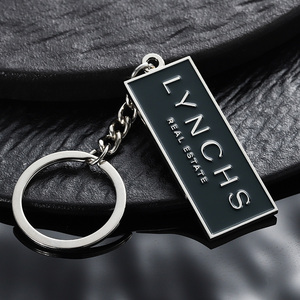 Llaveros Personalizados con Logotipo de Marca Comercial, Llaveros de Metal de Aleación de Zinc Plateados con Esmalte para Regalos de Recuerdo - Product Image 1