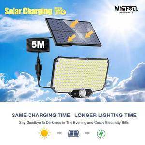 Projecteur solaire à 234 LED, étanche IP65, pour jardin extérieur, télécommande, 3 modes lumineux, lumière blanche diurne, allée, pelouse, patio - Product Image 3