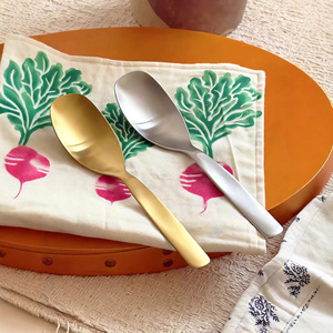 304 Stainless Steel Chinese Spoon <b>Sandblasted</b> Square Head Household Dining Spoon Dishwasher Safe - Product Image 3
