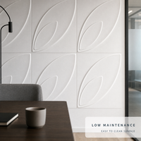 Panneau mural 3D décoratif en PVC 50x50, étanche et écologique, facile à installer, pour la rénovation intérieure - Vente en gros