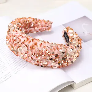 Fashion Headband Shiny Fabric Hair Accessories Handmade Bow Hair Bands for Women Knot Hear Accessoires