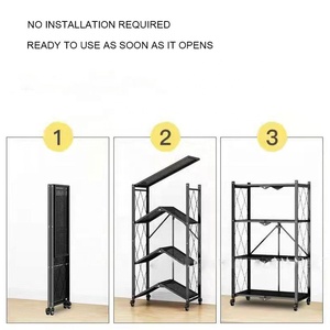 Estantería de cocina para el hogar de alta calidad directa de fábrica, estantería de almacenamiento de baño de acero y <span class=keywords><strong>metal</strong></span> con pintura en blanco y negro - Product Image 3