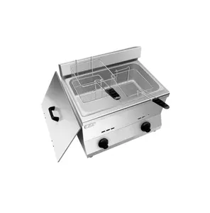 Stainless steel table top Gas Fryer HY-73 11L 1 tangki 2 keranjang