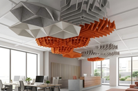 Plafonds acoustiques suspendus, panneaux insonorisants, dalles de plafond hexagonales, nuages acoustiques en fibre de polyester