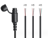 Fil d'extension audio AUX 2/3/4 broches avec connecteur femelle 3.5mm Câble de réparation DIY 30CM Tresse Blindage et gaine TPE