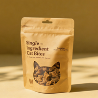 Sacs alimentaires pour animaux de compagnie (chats et chiens) en PE recyclable, imprimés en héliogravure, avec grande fermeture éclair, fond plat et poignée longue, vente en gros usine