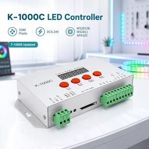 Contrôleur mis à jour K1000C <span class=keywords><strong>T1000S</strong></span> DC5V DC24V pour LED WS2812B WS2811 APA102 WS2813, contrôleur de programmation 2048 pixels - Product Image 3