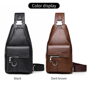 カスタムロゴ入りファッションPUレザーチェストバッグ、仕事、旅行、携帯に便利なクロスボディバッグ、大容量メンズアウトドアショルダーバッグ - Product Image 5