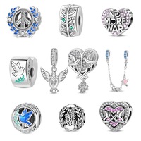 Bracelet en argent sterling 925 de haute qualité, perles personnalisées DIY, pendentif ballon d'air, breloques cœur rose, bracelet DIY, cadeau de bijoux
