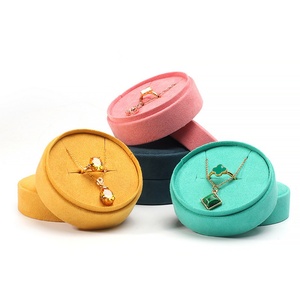 High Quality Flannel Round Jewelry <b>Boxes</b> for Convenient Necklace and Ring Display & <b>Storage</b> - Product Image 1