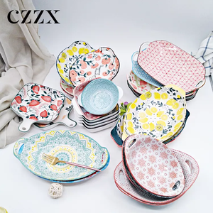 Petit bol en céramique de 6 pouces, carré, à double anse, écologique, minimaliste, pour bébé, avec impression couleur, logo personnalisé, boîte marron, pour la maison - Product Image 6