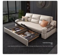 Modernes Minimalistisches Kratzfestes Kunstleder-Sofabett 2-in-1 Verwandelbares Sofa mit Stauraum für Kleine Räume
