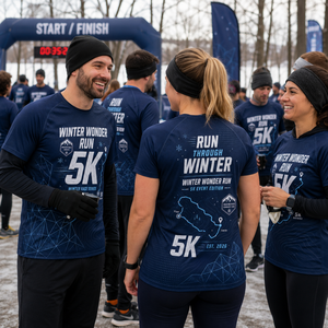 Camiseta Winter Wonder Run para Clima Frío, Carrera de 5K, Ropa Personalizada para Eventos de Carrera - Product Image 4