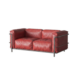 <span class=keywords><strong>Canapé</strong></span> droit minimaliste italien LC3 <span class=keywords><strong>Le</strong></span> <span class=keywords><strong>Corbusier</strong></span> bordeaux, <span class=keywords><strong>canapé</strong></span> design classique Bauhaus pour salon, appartement, maison d'hôtes - Product Image 4