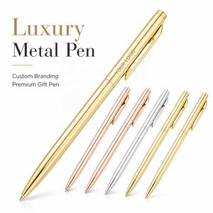 Bolígrafo de Metal Personalizado al por Mayor, Bolígrafo de Aluminio Color Oro Rosa con Impresión de Logotipo para Regalo Empresarial, Papelería de Oficina, OEM, ODM - Product Image 1