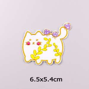 Cartoon Rainbow <b>Cat</b> Embroidered Iron on Patches <b>for</b> <b>Clothes</b> Custom Factory High Quality DIY Animal Applique - Product Image 4