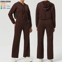 XW-T2162-3 Vente en gros de vêtements de sport, vêtements de course en plein air, sweats à capuche de haute qualité, pantalons de yoga confortables à jambes larges, ensemble de sport