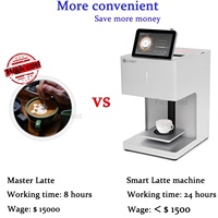 Mesin Printer Kopi Latte Art 3D Otomatis, Minuman, Makanan, Selfie, Koneksi WiFi, Pencetakan, Kartrid Tinta Kelas Keamanan Makanan