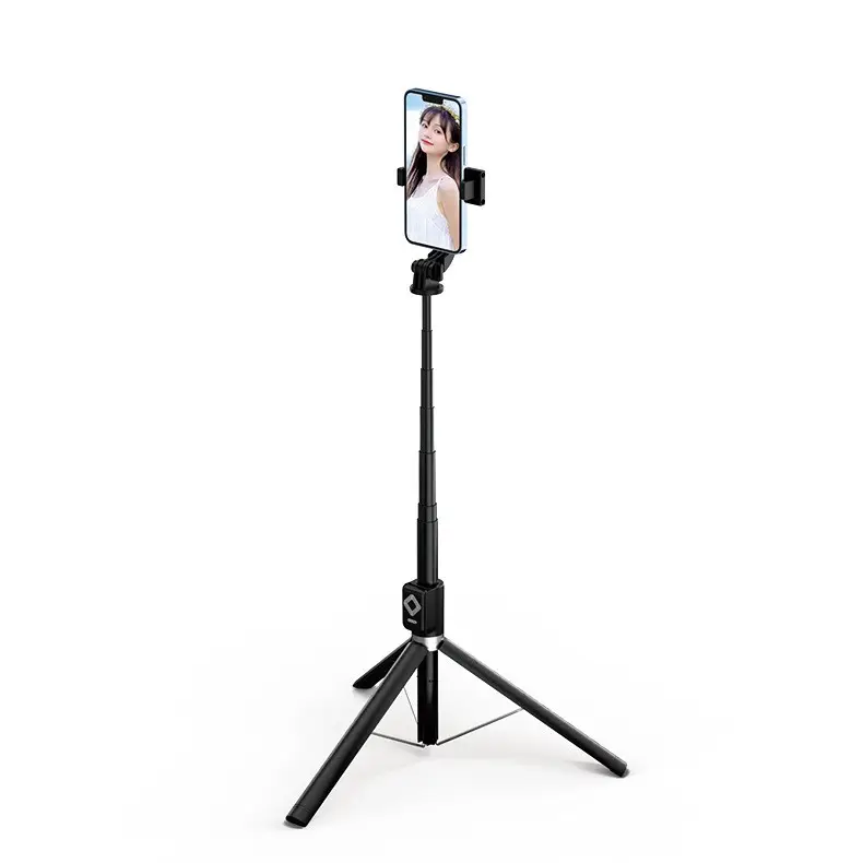 Selfie Stick Aluminium Legering Materiaal Stretch Lengte 1.7 Meter Met Kiel Metalen Statief Beugel Dubbele Vulling Licht