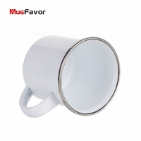 Tasse à café en émail personnalisée, 3 pièces, 6 oz/180ml, avec bordure en argent, vente en gros, fournitures d'usine, MEN6