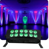 Barre de lumière LED sans fil DMX512 pour scène, DJ, discothèque, mariage, alimentée par batterie, 12x18W RGBWAUV, avec télécommande WIFI IR, projecteurs LED