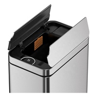 12L/16L/20L/30L/50L Sensor IR Puertas batientes Cubo de almacenamiento de sensor automático de acero inoxidable abierto