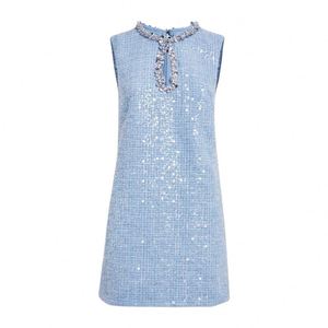 sachin and babi light blue dress White Lace Overlay Gray Satin High-low Prom Dress main image 1