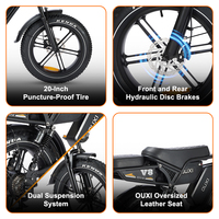 Vélo Électrique Fatbike OUXI V8 Ultra Plus 250W 750W Longue Portée 200km 60AH – Entrepôt AU