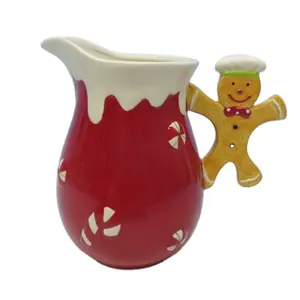 Natal Gingerbread Man Jarro, Vermelho/Tan, Fábrica De Cerâmica