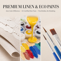 Kit Lukisan Akrilik DIY Berbingkai Starry Night Realist Rectangle Paint by Numbers dengan Easel Kayu untuk Dekorasi Rumah dan Hadiah untuk Dewasa