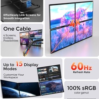 Moniteur portable triple écran de 18,5 pouces pour la productivité de nouvelle génération, type C, facile à transporter, connexion par un seul câble, extension d'écran