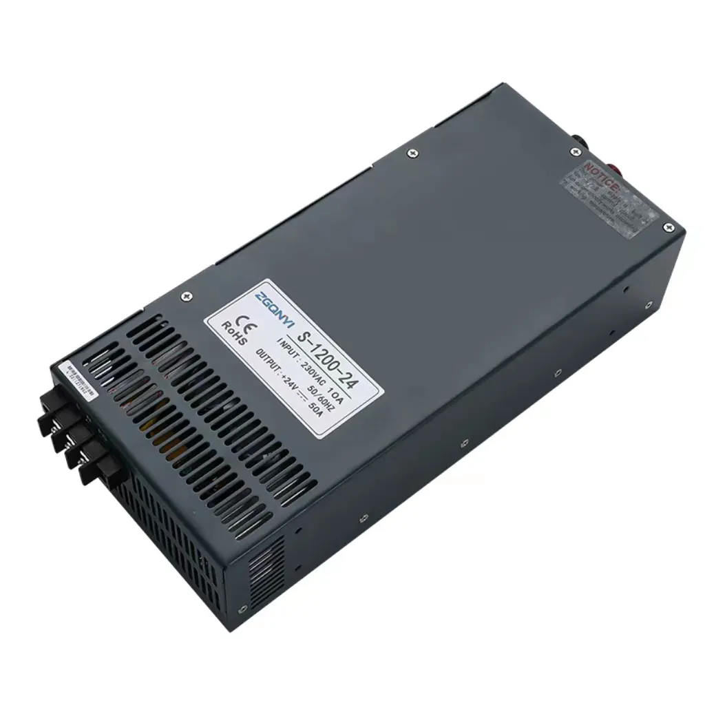 مزود طاقة عالي القدرة 24v 50a S-1200W-24V AC إلى DC للمنزل الذكي والمعدات الصناعية