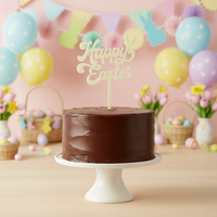 Décorations de gâteau en acrylique réutilisables dorées, motif lapin et œuf de Pâques, avec impression UV pour la décoration de gâteaux