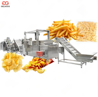 Automatische productielijn voor gebakken aardappelchips van 500 kg/uur, inclusief machine voor het maken van verse aardappelchips met frituur- en verpakkingssysteem