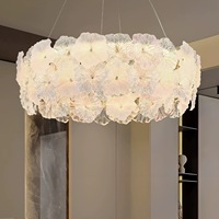 Lustre LED en fer doré, style moderne minimaliste de luxe léger, pour salle à manger/salon/chambre, taille moyenne, garantie de 2 ans