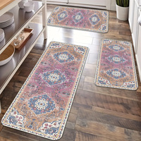 Ensemble de trois tapis d'entrée antidérapants, résistants à la saleté, en boucle de soie, tapis de porte en caoutchouc avec caractéristiques pour le sol domestique à la porte