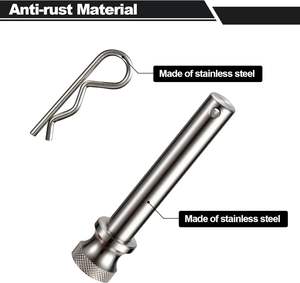 Goupille et clip de <span class=keywords><strong>remorque</strong></span> en acier inoxydable avec prise de <span class=keywords><strong>remorque</strong></span> de 5/8 pouce de diamètre, compatible avec les récepteurs de 2 et 2,5 pouces (1 paquet) - Product Image 2