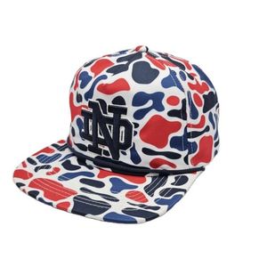 Wholesale Flat Embroidery 5 Panel Rope Snapback Unstructured Dad Camo <b>Hat</b> and Cap - Product Image 1