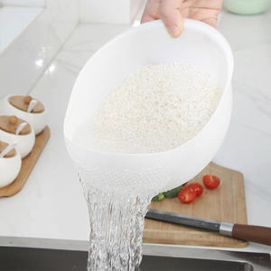 Cesta de drenaje multifuncional para lavar arroz y filtro - Cesta de plástico creativa para lavar arroz - Product Image 5