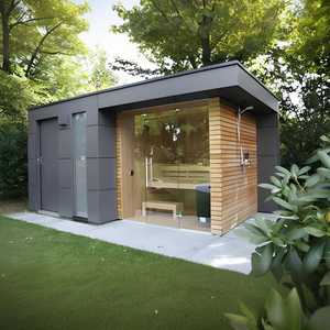 Sauna de Madera Maciza para Jardín con Ducha, para 4 Personas, de Cedro Rojo - Product Image 6