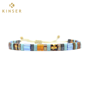 Bestseller Boho Premium-Qualität Handgefertigtes Miyuki Tila Perlen Damen Verstellbares Armband für Geschenke - Product Image 6