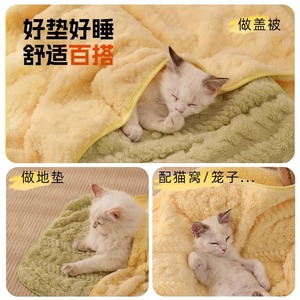 Pet <b>Blanket</b> Cat Bed Winter Warmth Thick Sleeping Mat All Season For Cats - Product Image 4