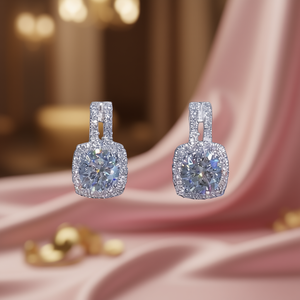 E2757 Orecchini di Diamanti Rosa per Donna, Taglio Brillante Rotondo, Stile Classico Naturale - Product Image 2