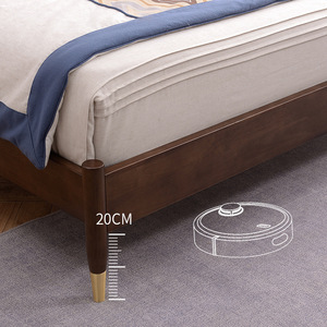Nordic Solid Wood <b>Bed</b> 1.8M Platform Walnut Low Box <b>Bed</b> <b>Space</b> <b>Saving</b> For Master Bedroom - Product Image 1